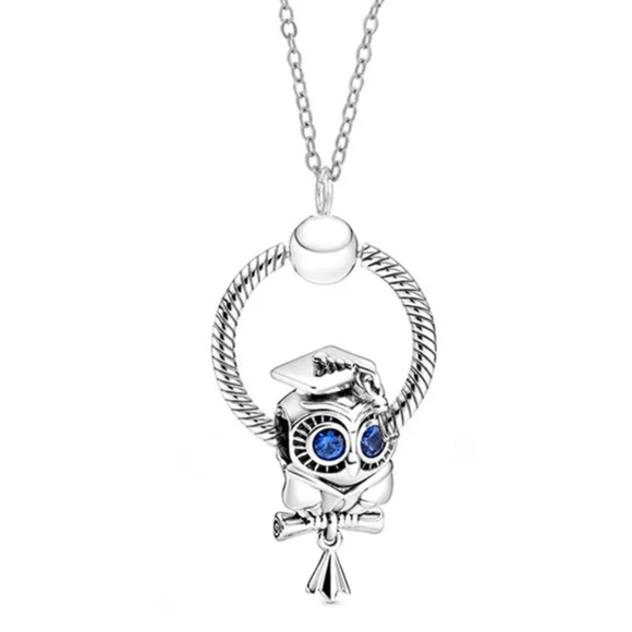 Bundle 3 pieces Deal - 45 CM  Graduation Owl Charm + Pendant + Necklace - Picture 1 of 5